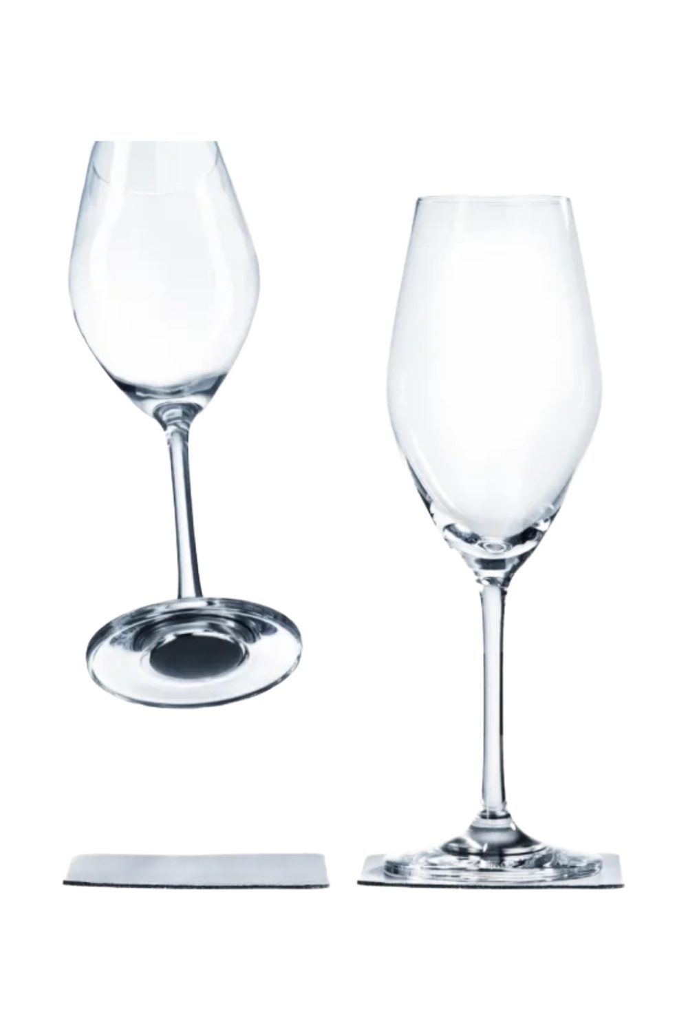 Silwy magnetiske Champagneglass i krystall (2 stk)
