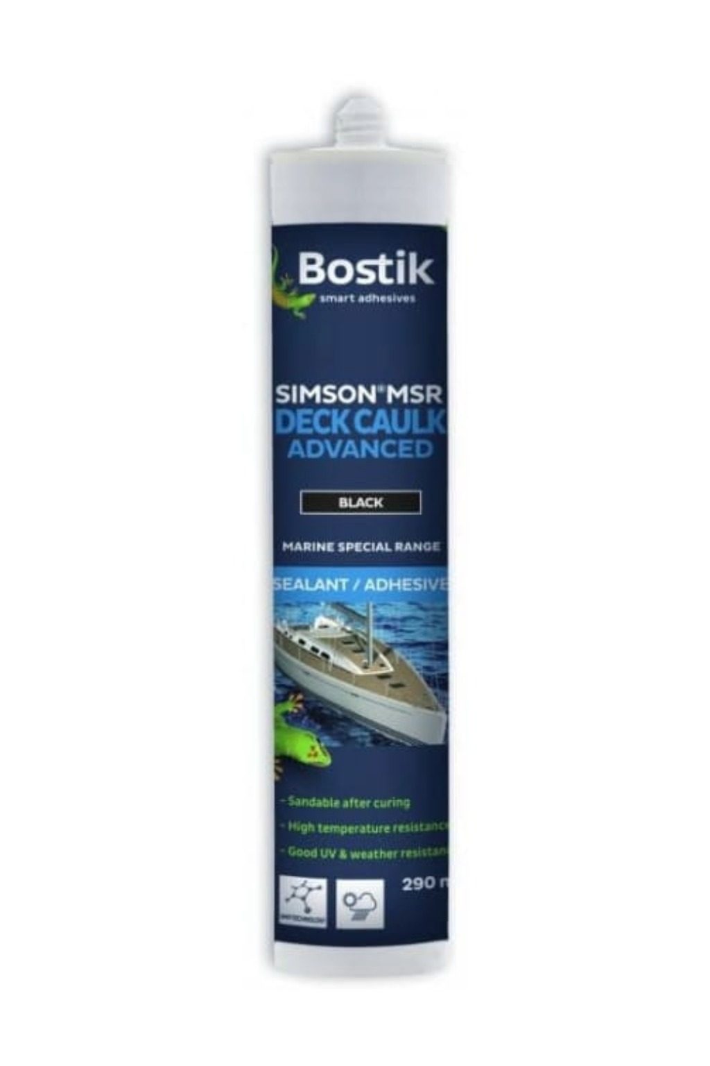 Simson Natemasse MSR Deck Caulk Sort 290 ml – vanntett fugemasse for teakdekk