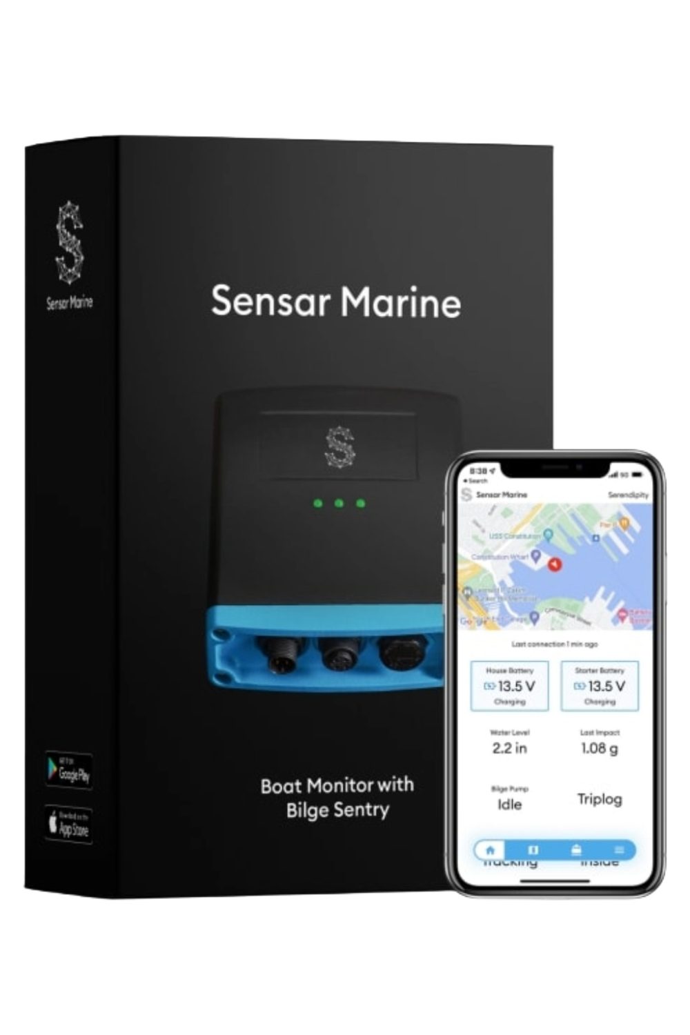 Sensar Marine Båtmonitor med Lensevakt - Komplett FG-godkjent Overvåkingssystem